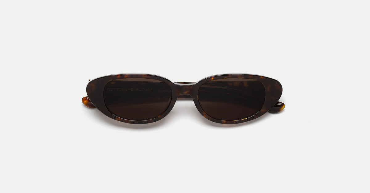Retrosuperfuture Sunglasses Frame 337 3T Women\'s Light Brown Tortoise Half Rim Vega Burnt Havana – Retrosuperfuture main image 3
