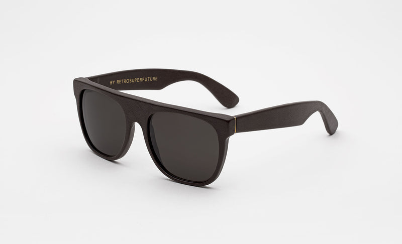 Flat Top Brown Leather - Retrosuperfuture -